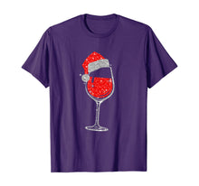 Load image into Gallery viewer, Wine Glasses Santa Hat Christmas Tee Funny Wine Lover Gifts T-Shirt