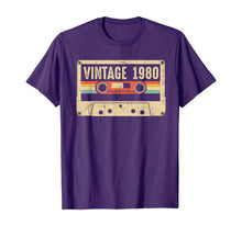 Load image into Gallery viewer, Vintage 1980 40 years Awesome 40th birthday Retro Cassette T-Shirt-258231