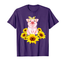 Load image into Gallery viewer, Cute Piggy With Sunflower Tiny Pig With Bandana T-Shirt