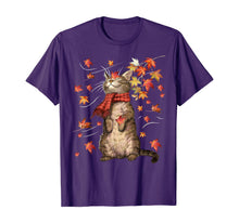 Load image into Gallery viewer, Funny Cat Leaf Fall Hello Autumn Funny Cat Kitten Lover Gift T-Shirt
