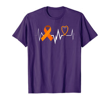 Load image into Gallery viewer, Heartbeat Orange Ribbon Kidney Cancer Awareness Shirt