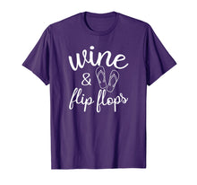 Load image into Gallery viewer, Wine And Flip Flops Drinking Woman T-Shirt