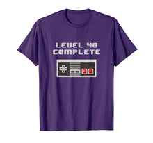 Load image into Gallery viewer, Level 40 Complete retro video games 40th Birthday Fun TShirt