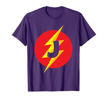 Load image into Gallery viewer, Superhero Costume Letter J Initial T-Shirt For Boys & Girls