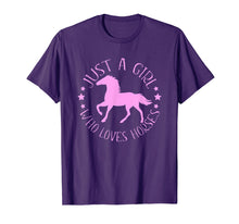 Load image into Gallery viewer, Just A Girl Who Loves Horses T Shirt Gift for Horse Riders