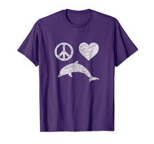 Load image into Gallery viewer, Dolphin Shirt PEACE LOVE DOLPHINS Girls Women Vintage Gift