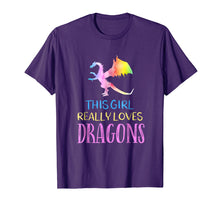 Load image into Gallery viewer, Cute Dragon TShirt This Girl Loves Dragons Gift Rainbow Tee