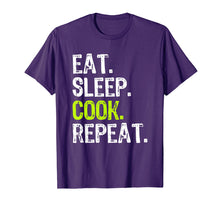 Load image into Gallery viewer, Eat Sleep Cook Repeat Cooking Gift Chef T-Shirt