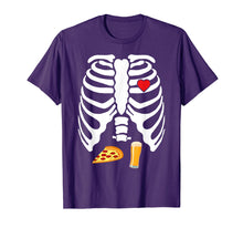 Load image into Gallery viewer, Skeleton Pregnancy Pizza Beer X-Ray Halloween Shirt