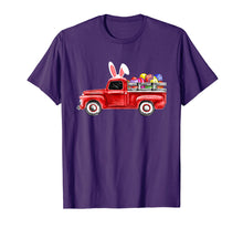 Load image into Gallery viewer, Red Old Truck Egg Hunting Easter Bunny Ear Headband Tshirt