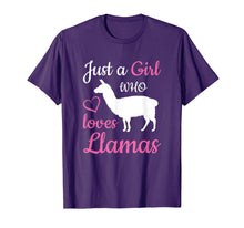 Load image into Gallery viewer, Just a Girl Who Loves Llamas - Cute Animal Lover T-shirt