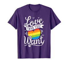 Load image into Gallery viewer, Love Who You Want Rainbow Heart T Shirt LGBT Gay Pride Month