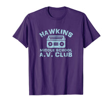 Load image into Gallery viewer, Hawkins Middle School AV Club T-Shirt Boom Box Vintage 80s