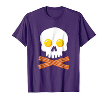 Load image into Gallery viewer, Breakfast Skull Shirt Egg and Bacon Skull Crossbones Tshirt