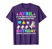Load image into Gallery viewer, April It's My Birthday Month Shirt, Cute Unicorn Birthday
