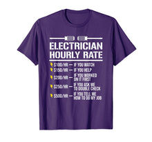 Load image into Gallery viewer, Funny Electrician Hourly Rate Humor T-Shirt