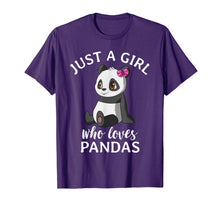 Load image into Gallery viewer, Cute Panda T Shirts for Girls Just A Girl Who Loves Pandas