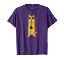Load image into Gallery viewer, Cool Cat Playing The Clarinet Hippy Hipster Kitty tShirt