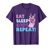 Load image into Gallery viewer, Eat Sleep Loot Repeat LLAMA Birthday Gift Shirt