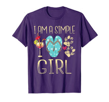 Load image into Gallery viewer, Simple Girl Loves Wine Flip Flops Dog Paw Tshirt for Women