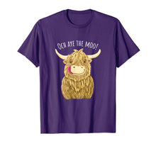 Load image into Gallery viewer, Cute Cartoon Scottish Highland Cow 'Och Aye' T-Shirt