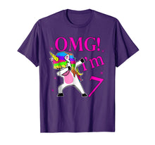 Load image into Gallery viewer, 2012 Bday Gift OMG! I'm 7 years Old Unicorn Dabbing TShirt