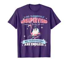 Load image into Gallery viewer, I'm Currently Unsupervised Flamigo Tshirt - Funny Gift