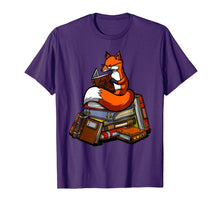 Load image into Gallery viewer, Fox Book Reading Nerd Animal Librarian Girls Kids T-Shirt