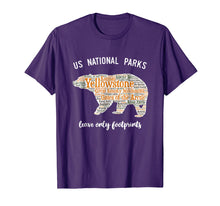 Load image into Gallery viewer, National Parks Bear T Shirt Lists all 59 National Parks