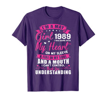 Load image into Gallery viewer, I'm A May Girl 1989 T Shirt 30 Birthday Gift for Women
