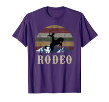 Load image into Gallery viewer, Bucking Rodeo Cowgirl Roping Horse Riding Retro T Shirt