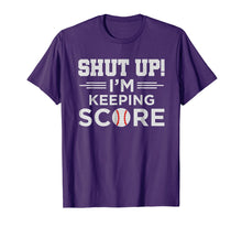 Load image into Gallery viewer, Shut Up I'm Keeping Score TShirt - Funny Softball Gift Tees