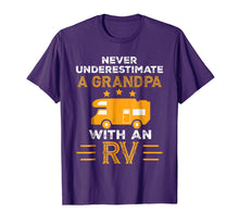 Load image into Gallery viewer, Mens Never Underestimate A Grandpa With An RV tshirt Camper Gifts