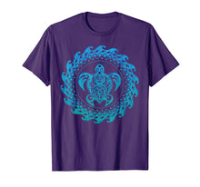 Load image into Gallery viewer, Sea Turtle Hawaii Ocean Blue Tribal Hawaiian Gift T-Shirt