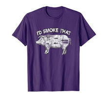 Load image into Gallery viewer, I'd Smoke That T-Shirt Pig Grill BBQ Meat Distressed Tee