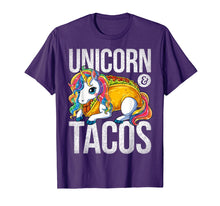 Load image into Gallery viewer, Unicorn & Tacos T Shirt Girls Kids Women Rainbow Taco Squad