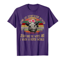 Load image into Gallery viewer, Living Life Somewhere Between Jesus Take The Wheel Tshirt