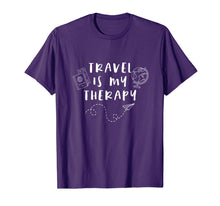 Load image into Gallery viewer, Travel Is My Therapy Cute Adventure Vacation Quote T-Shirt