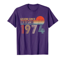 Load image into Gallery viewer, 46th Birthday Gift 46 Years Old Legend Since March 1974 T-Shirt-1013468