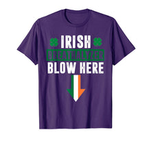 Load image into Gallery viewer, St patricks day Shamrock Irish breathalyzer blow here Funny T-Shirt-411855