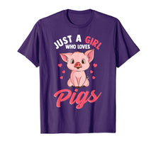 Load image into Gallery viewer, Just A Girl Who Loves Pigs Hog Lover Cute Farmer Gift Girls T-Shirt-451978