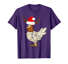 Load image into Gallery viewer, Chicken Christmas Reindeer Christmas Lights Pajama Costume T-Shirt