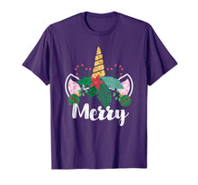 Load image into Gallery viewer, Unicorn Christmas Holly Merry Cute Gift for Girls Women T-Shirt