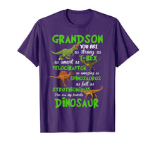 Load image into Gallery viewer, Grandson You Are,As Strong As T-rex As Smart As Velociraptor T-Shirt-887456