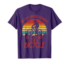 Load image into Gallery viewer, Mens Vintage Never Underestimate An Old Guy On A Bicycle Biker T-Shirt-1770816