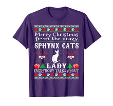 Load image into Gallery viewer, Merry Christmas Sphynx Cats Lady Ugly Sweater T-Shirt