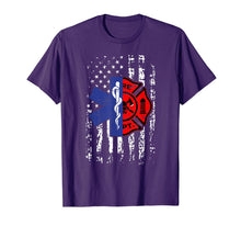 Load image into Gallery viewer, EMT Firefighter Shirt Firefighter EMT American Flag Gift T-Shirt