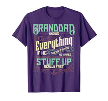 Load image into Gallery viewer, Mens Granddad Knows Everything Funny Granddad Christmas Gifts T-Shirt-1654539