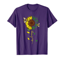 Load image into Gallery viewer, Bee Happy Canabis Sunflower Weed Gift T-Shirt-745379