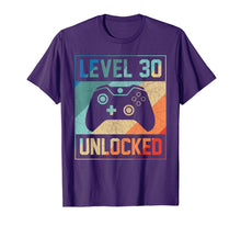 Load image into Gallery viewer, Level 30 Unlocked Shirt Video Gamer 30th Birthday Gifts Tee T-Shirt-184688